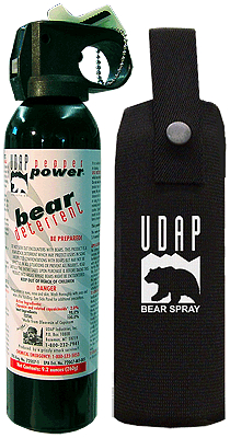 Travel and shipping bear spray.
