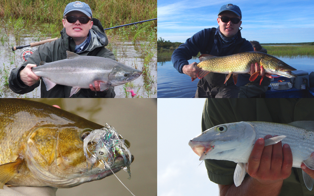 Fly action, smallmouth, bonefish, salmon, northern pike.